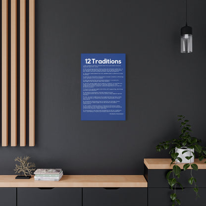 Haler Smith - Canvas - Haler Smith Matte Canvas - 12 Traditions - Vertical Dark Blue Matte Finish