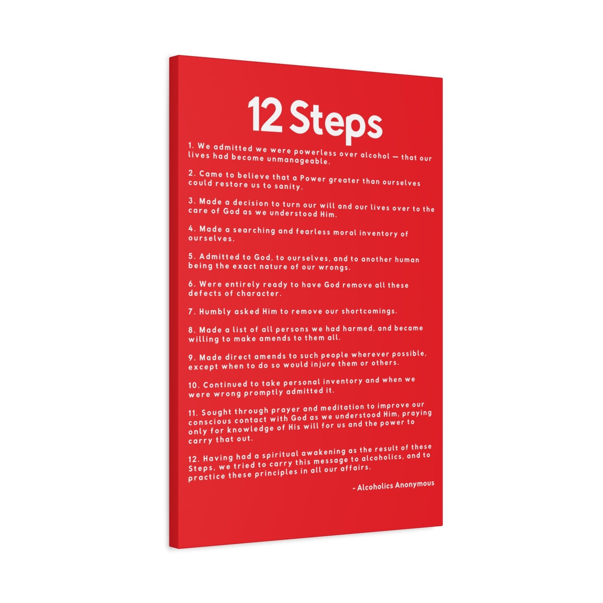 Haler Smith - Canvas - Haler Smith Matte Canvas - 12 Steps - Vertical Red Matte Finish
