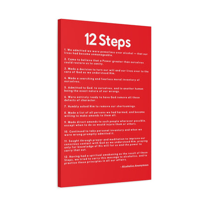 Haler Smith - Canvas - Haler Smith Matte Canvas - 12 Steps - Vertical Red Matte Finish