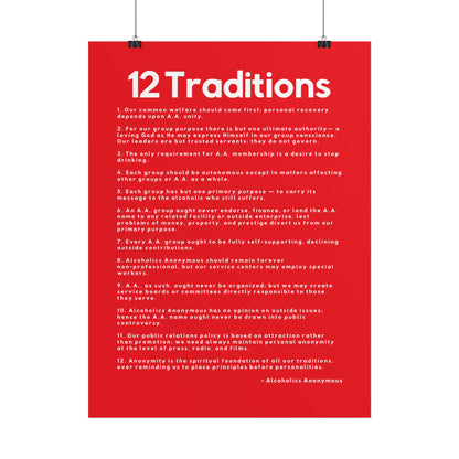 Haler Smith - Poster - Haler Smith Rolled Poster - 12 Traditions - Vertical Red Matte Finish