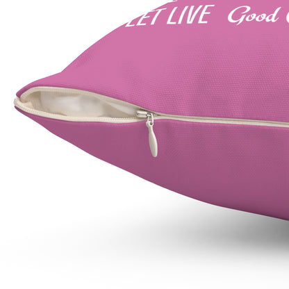 Haler Smith Square Polyester Pillow - Recovery Phrases 1 - Light Pink