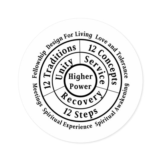 Haler Smith Vinyl Round Sticker - Higher Power 1 - White