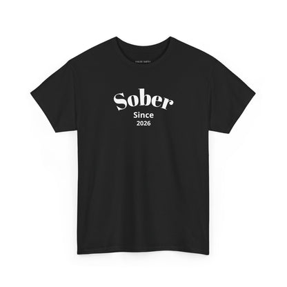 Recovery Short Sleeve T-Shirt | Sober Since Design 1 On The Front