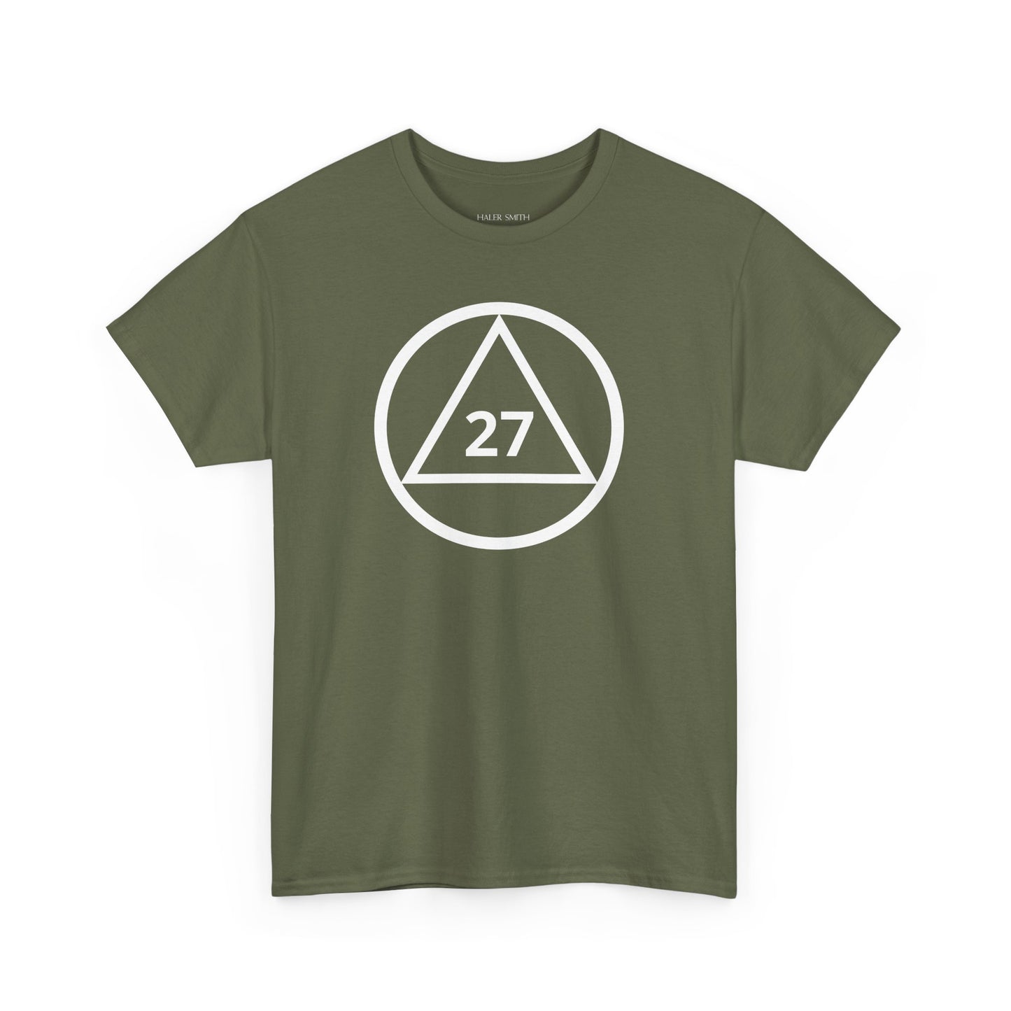 Recovery Short Sleeve T-Shirt | Circle and Triangle Sobriety Years Design 1 On The Front