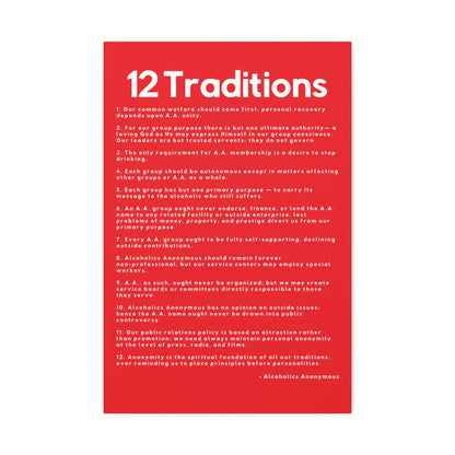 Haler Smith - Canvas - Haler Smith Matte Canvas - 12 Traditions - Vertical Red Matte Finish