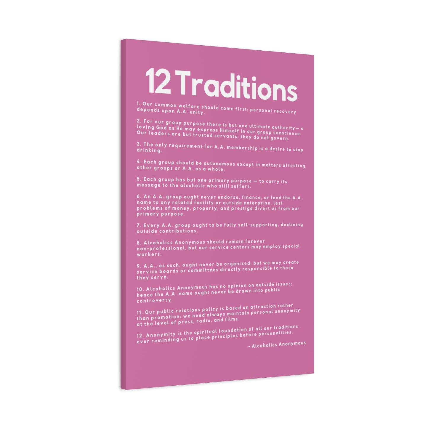 Haler Smith - Canvas - Haler Smith Matte Canvas - 12 Traditions - Vertical Light Pink Matte Finish