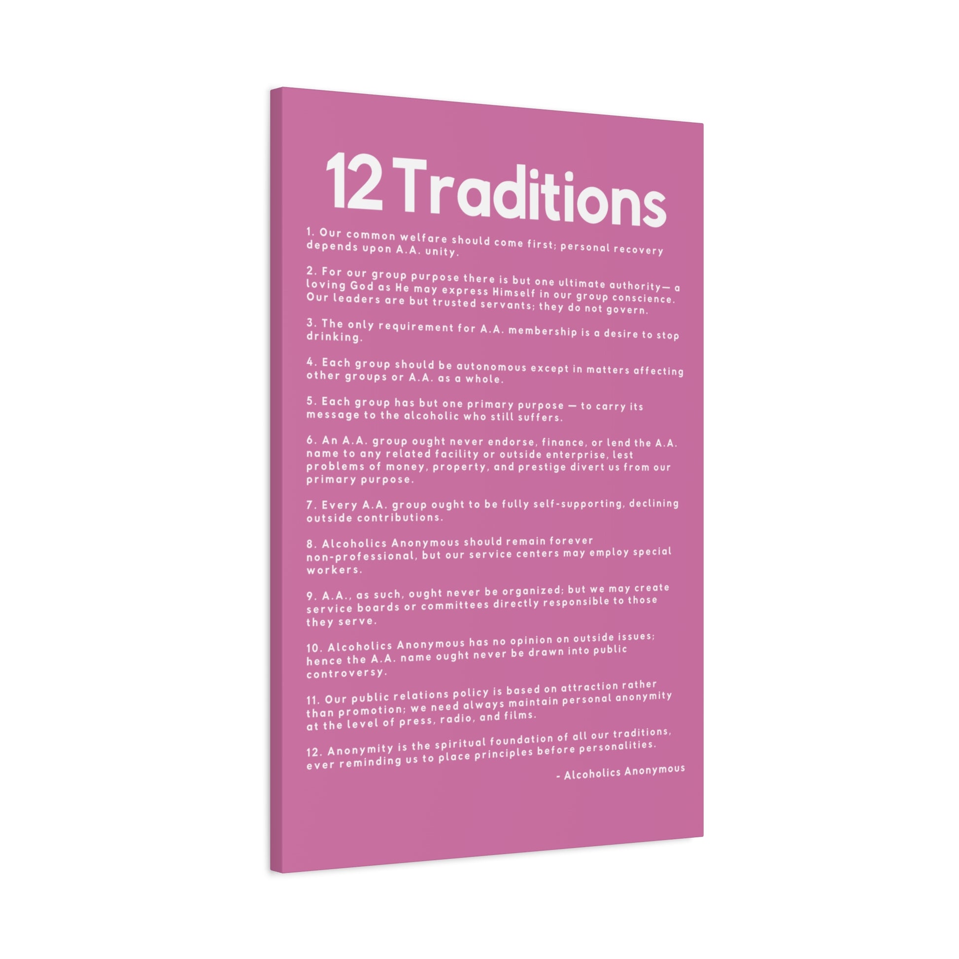 Haler Smith - Canvas - Haler Smith Matte Canvas - 12 Traditions - Vertical Light Pink Matte Finish