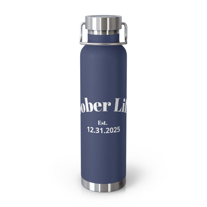 Recovery Insulated Water Bottle 22oz | Sober Life Est. Design 1