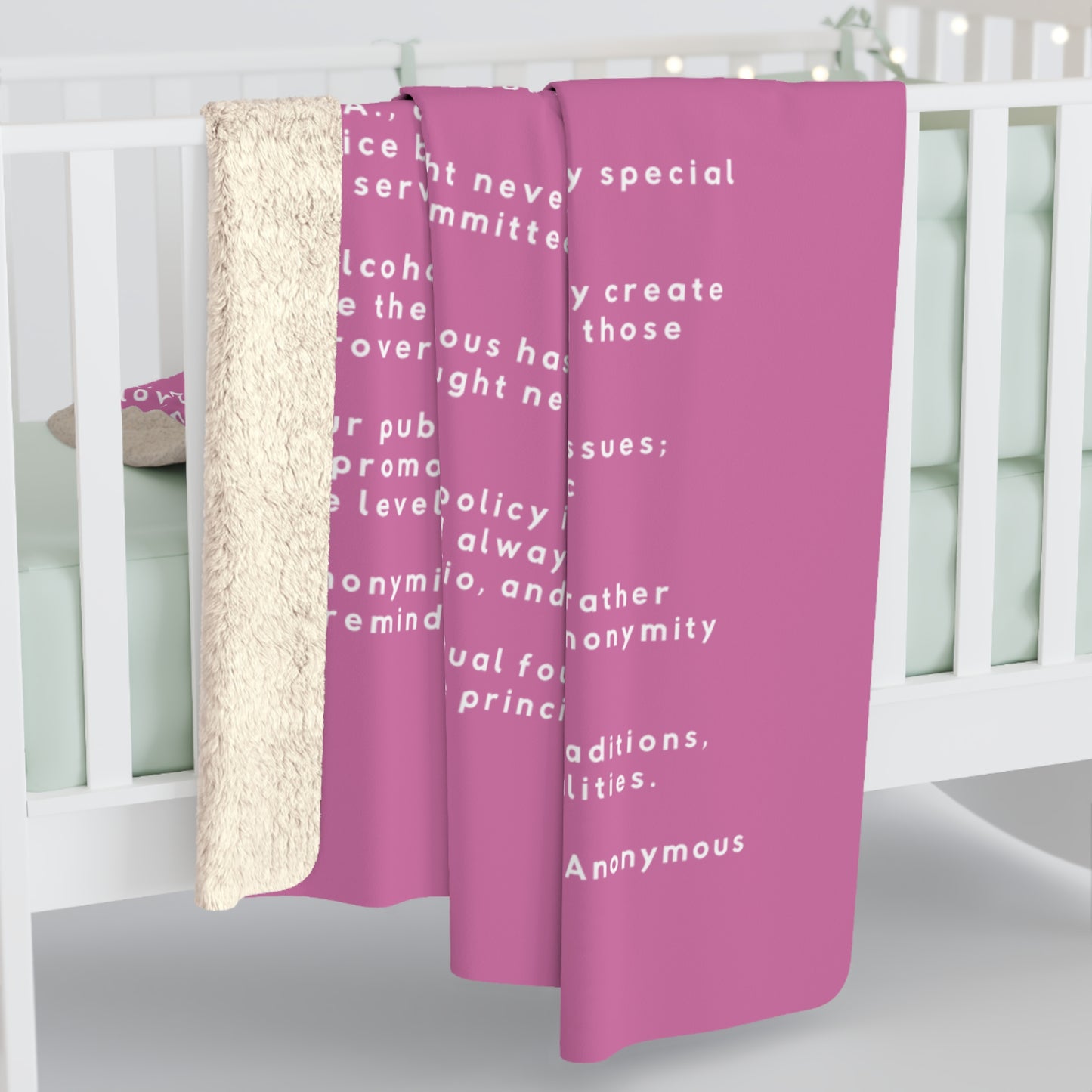 Haler Smith - Home Decor - Haler Smith Sherpa Fleece Blanket - 12 Traditions - Light Pink