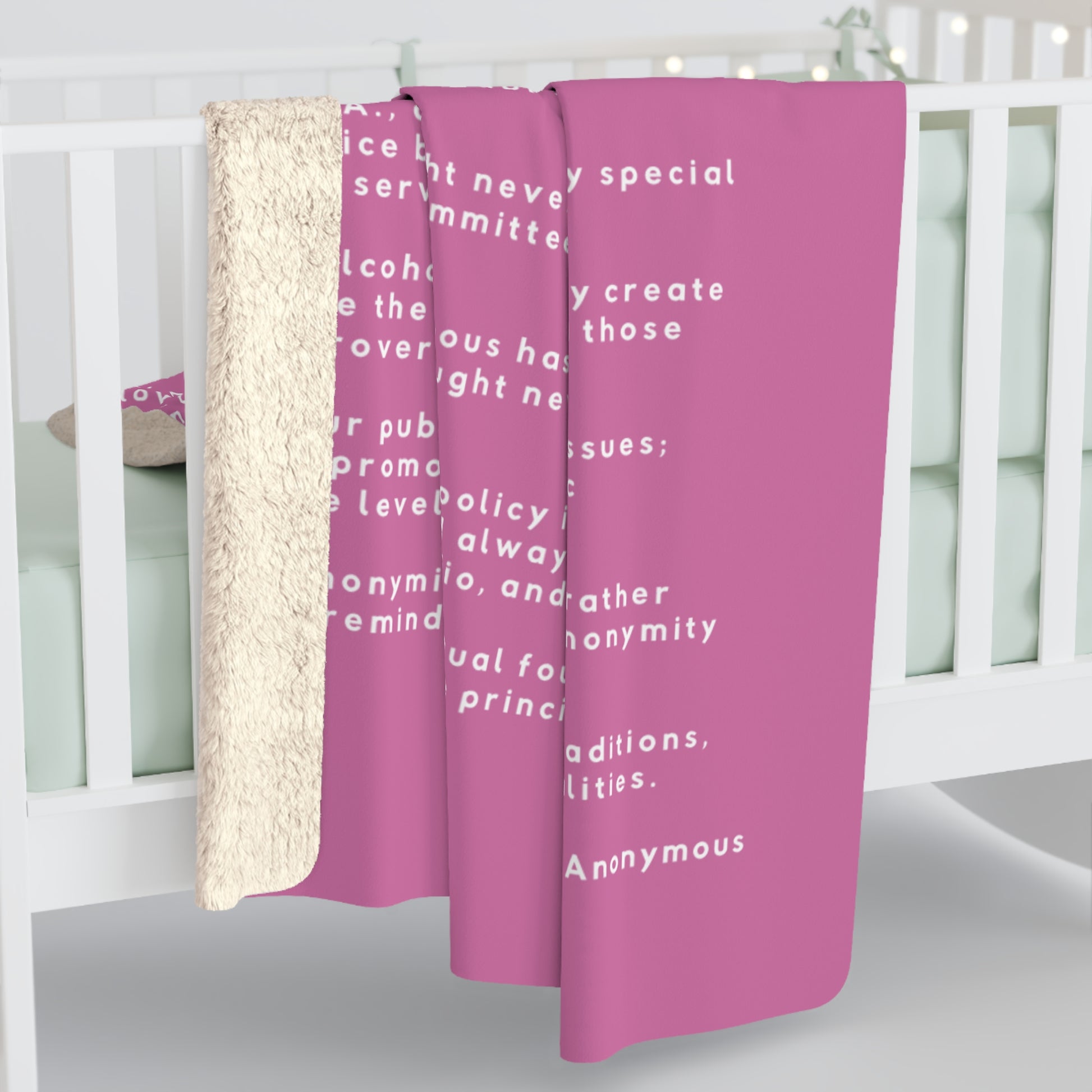 Haler Smith - Home Decor - Haler Smith Sherpa Fleece Blanket - 12 Traditions - Light Pink