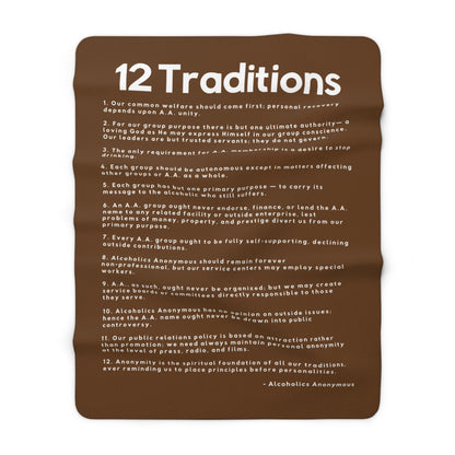 Haler Smith - Home Decor - Haler Smith Sherpa Fleece Blanket - 12 Traditions - Brown
