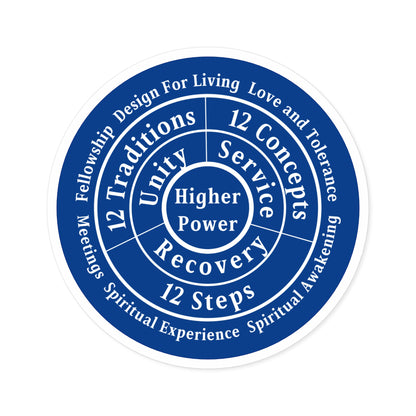 Haler Smith Vinyl Round Sticker - Higher Power 1 - Dark Blue