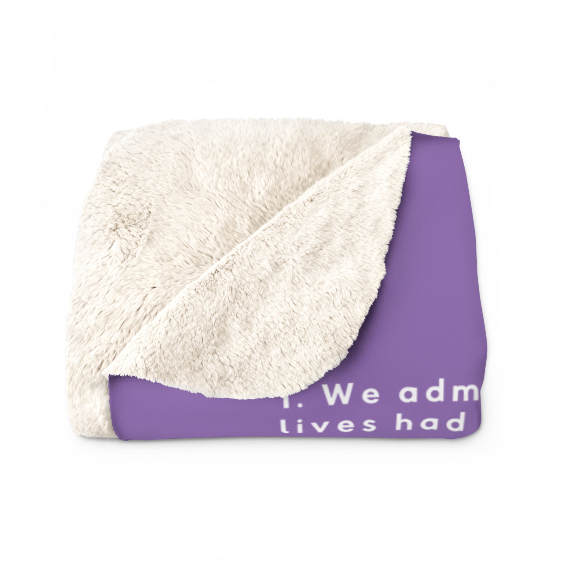 Haler Smith - Home Decor - Haler Smith Sherpa Fleece Blanket - 12 Steps - Light Purple