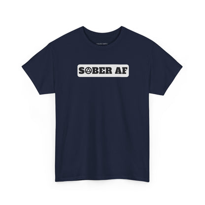 Recovery Short Sleeve T-Shirt | Sober AF Design 1 On The Front