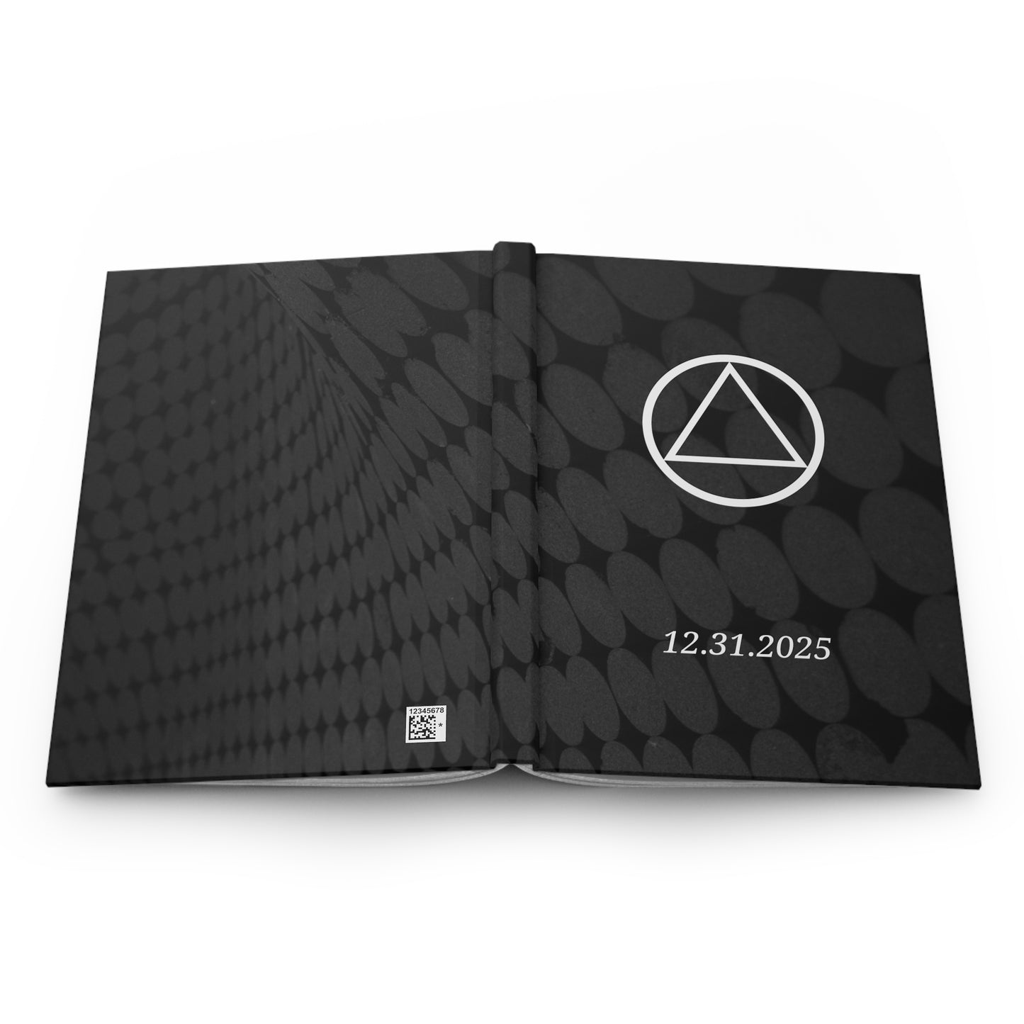 Recovery Hardcover Journal | Circle and Triangle Sobriety Date | Black Circles
