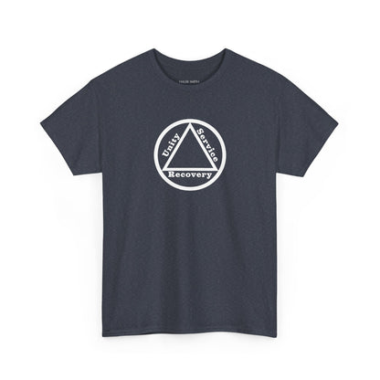 Sobriety Short Sleeve T-Shirt | Unity Service Recovery Design 1 On The Front