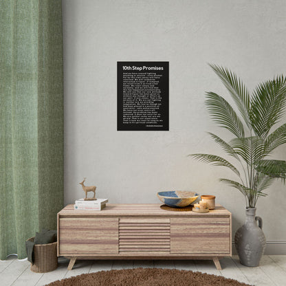 Haler Smith Rolled Poster - 10th Step Promises - Vertical Black Matte Finish - White Letters