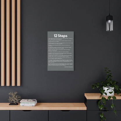 Haler Smith - Canvas - Haler Smith Matte Canvas - 12 Steps - Vertical Dark Gray Matte Finish