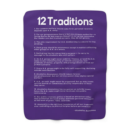 Haler Smith - Home Decor - Haler Smith Sherpa Fleece Blanket - 12 Traditions - Purple