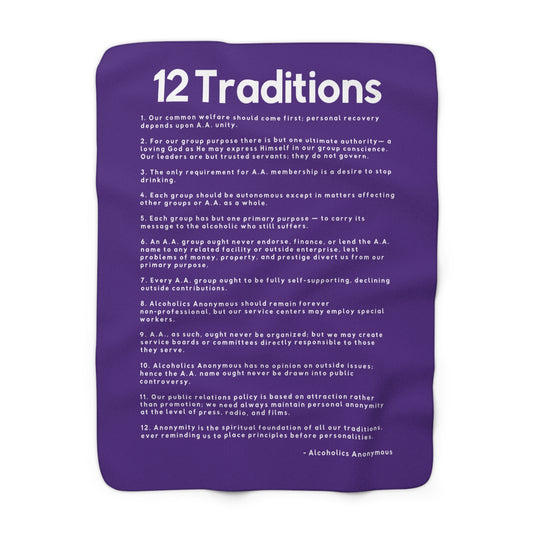 Haler Smith - Home Decor - Haler Smith Sherpa Fleece Blanket - 12 Traditions - Purple