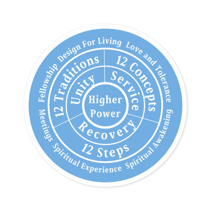 Haler Smith Vinyl Round Sticker - Higher Power 1 - Light Blue