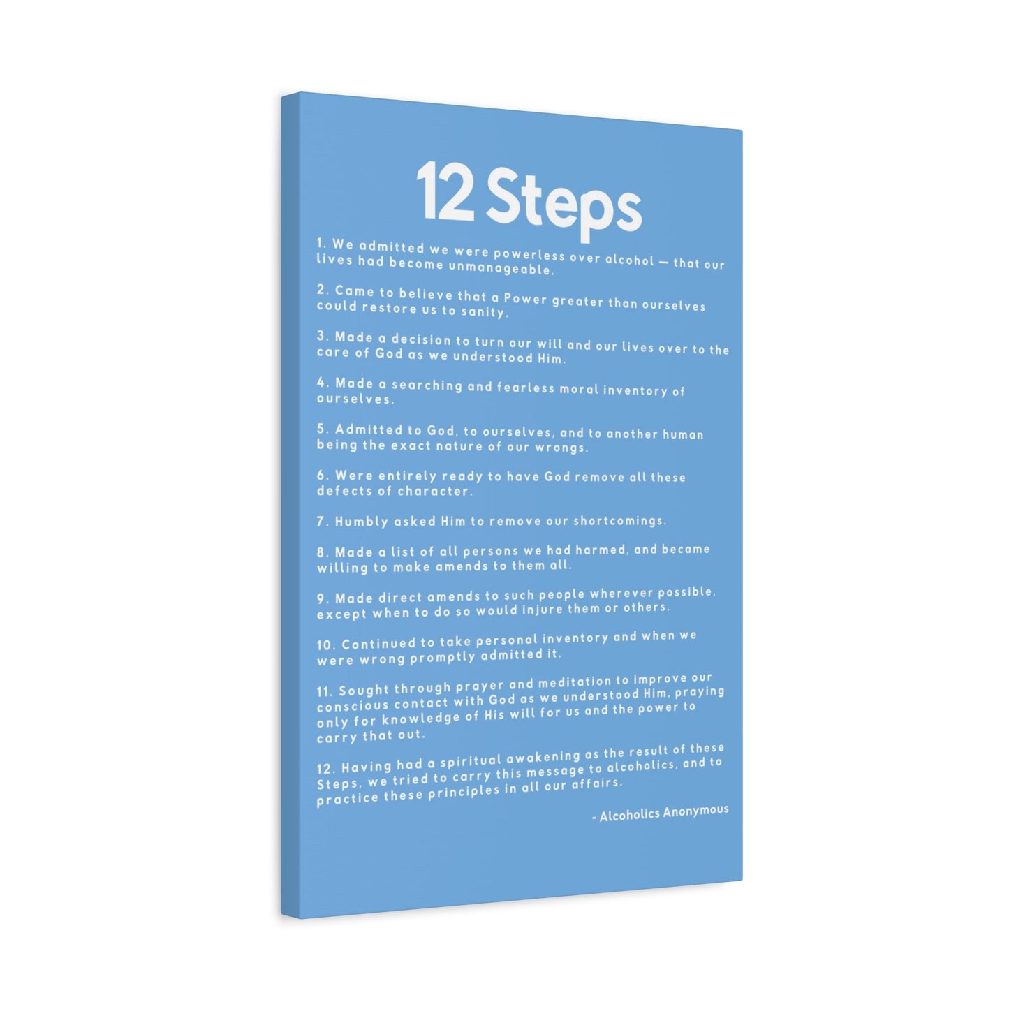 Haler Smith - Canvas - Haler Smith Matte Canvas - 12 Steps - Vertical Light Blue Matte Finish