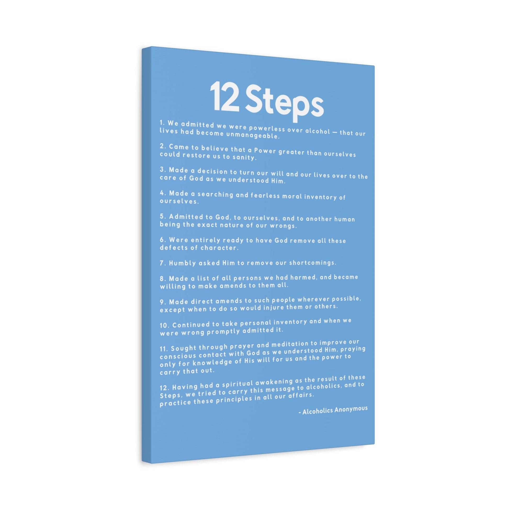 Haler Smith - Canvas - Haler Smith Matte Canvas - 12 Steps - Vertical Light Blue Matte Finish