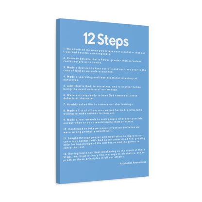 Haler Smith - Canvas - Haler Smith Matte Canvas - 12 Steps - Vertical Light Blue Matte Finish