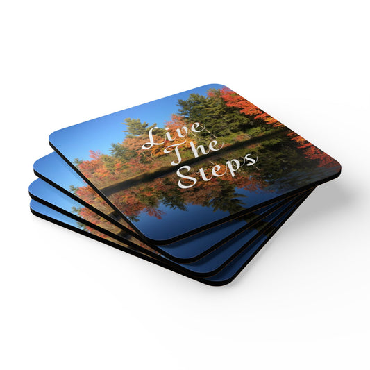 Haler Smith Corkwood Coaster Set Mountain Pond - Live The Steps White