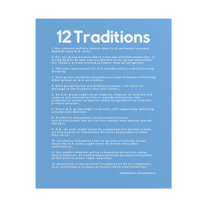 Haler Smith - Poster - Haler Smith Rolled Poster - 12 Traditions - Vertical Light Blue Matte Finish