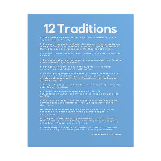 Haler Smith - Poster - Haler Smith Rolled Poster - 12 Traditions - Vertical Light Blue Matte Finish
