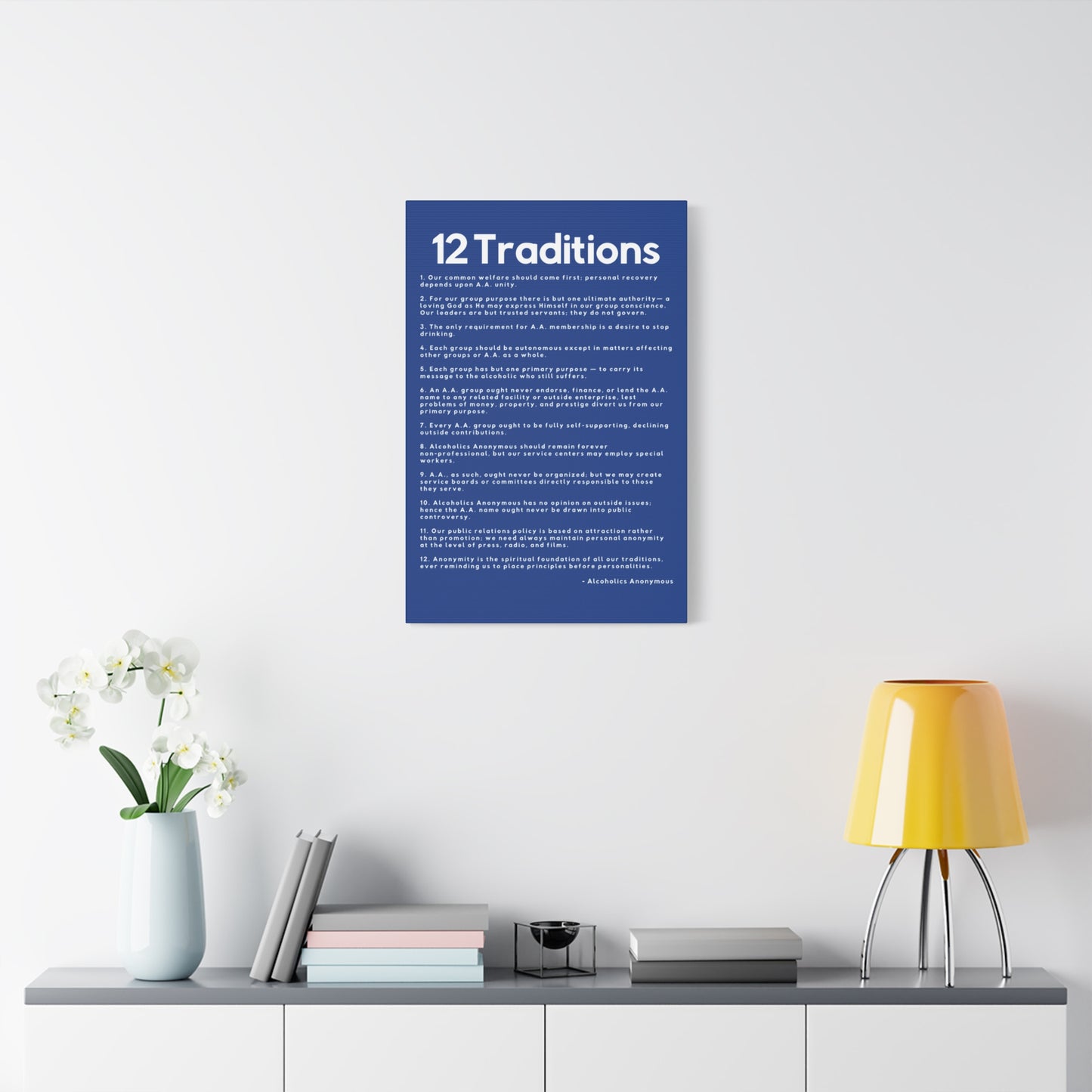 Haler Smith - Canvas - Haler Smith Matte Canvas - 12 Traditions - Vertical Dark Blue Matte Finish