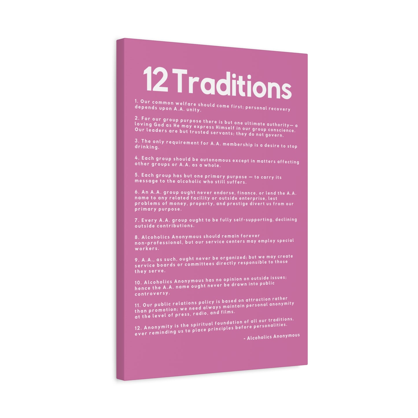 Haler Smith - Canvas - Haler Smith Matte Canvas - 12 Traditions - Vertical Light Pink Matte Finish