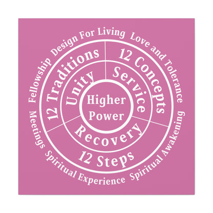 Haler Smith - Canvas - Haler Smith Matte Canvas - Higher Power 1 - Light Pink Matte Finish