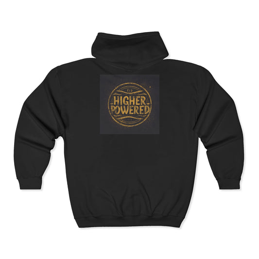 Recovery Zip Hoodie | Higher Powered Design 2 On The Back