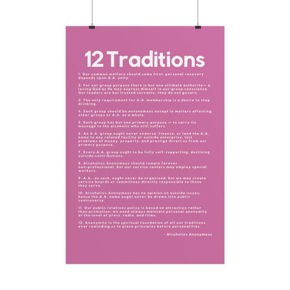 Haler Smith - Poster - Haler Smith Rolled Poster - 12 Traditions - Vertical Light Pink Matte Finish