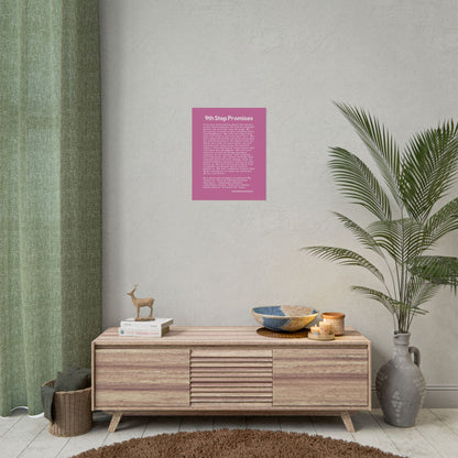 Haler Smith Rolled Poster - 9th Step Promises - Vertical Light Pink Matte Finish