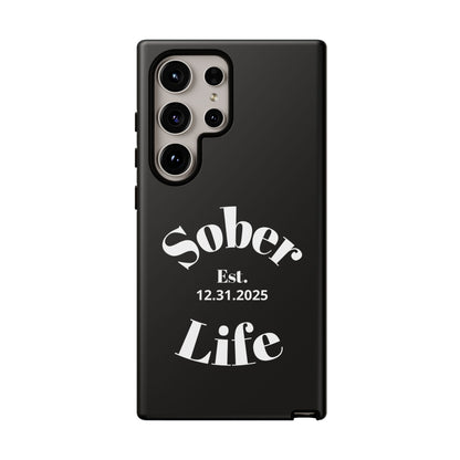 Recovery Phone Case | Sober Life Est. Design 1 | Black Samsung Galaxy Case
