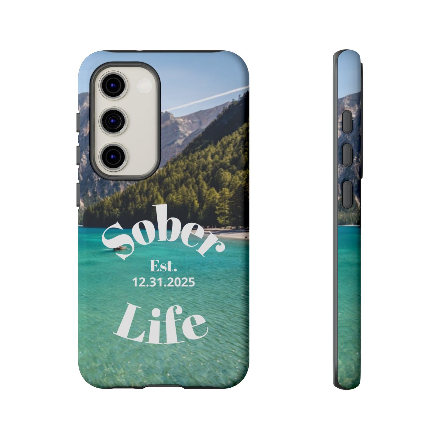 Recovery Phone Case | Sober Life Est. Design 1 | Water Scene Samsung Galaxy Case