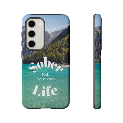 Recovery Phone Case | Sober Life Est. Design 1 | Water Scene Samsung Galaxy Case