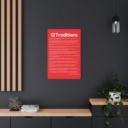 Haler Smith - Canvas - Haler Smith Matte Canvas - 12 Traditions - Vertical Red Matte Finish