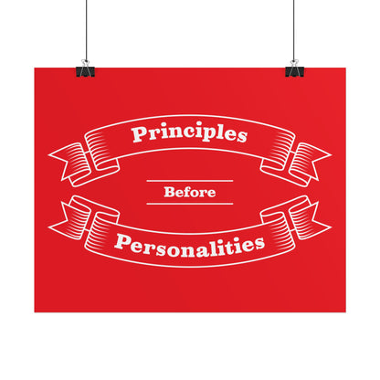 Haler Smith - Poster - Haler Smith Rolled Poster - Principles Before Personalities 1 - Red Matte Finish