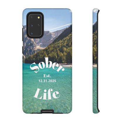 Recovery Phone Case | Sober Life Est. Design 1 | Water Scene Samsung Galaxy Case