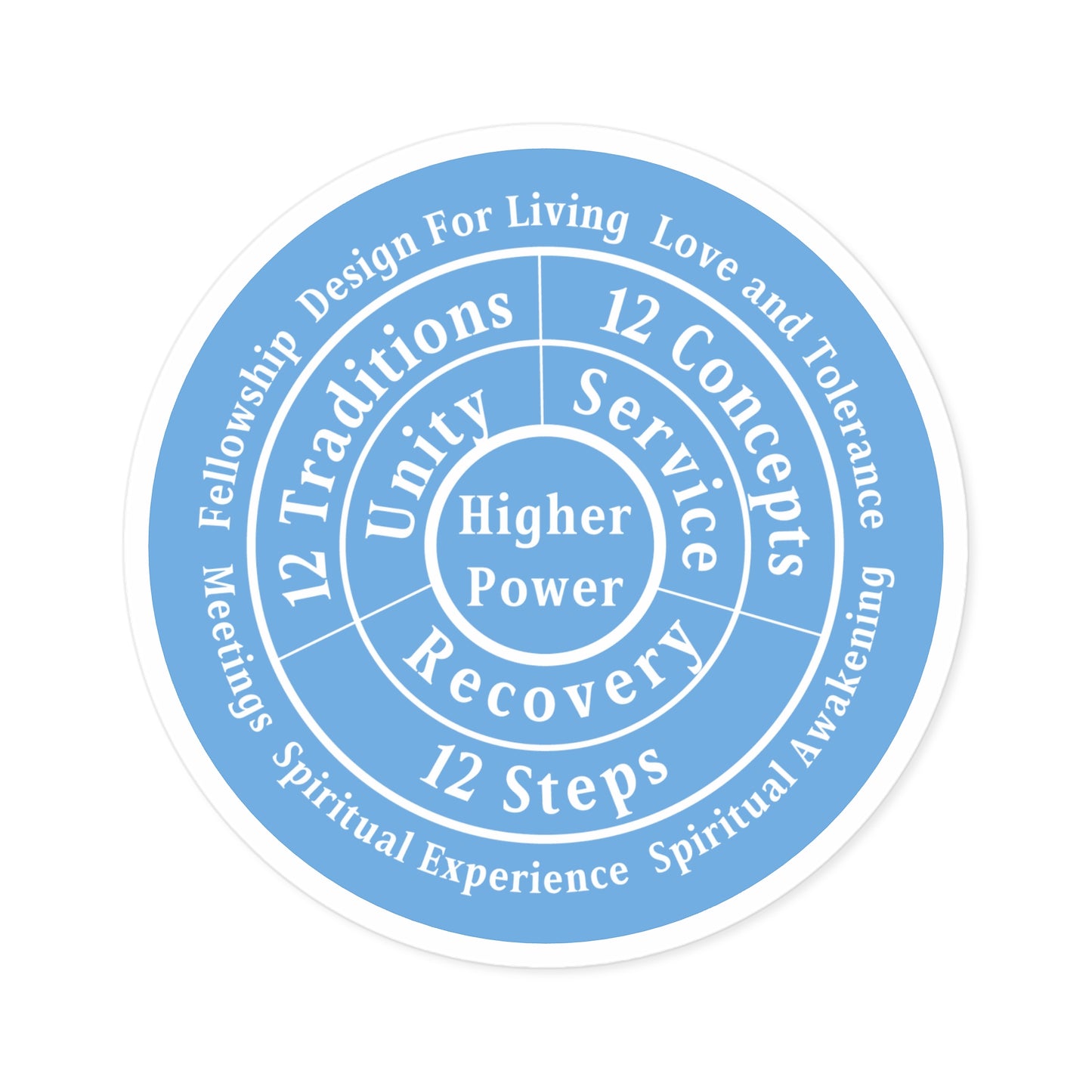 Haler Smith Vinyl Round Sticker - Higher Power 1 - Light Blue