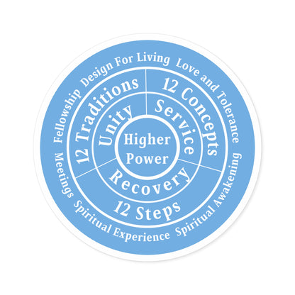 Haler Smith Vinyl Round Sticker - Higher Power 1 - Light Blue
