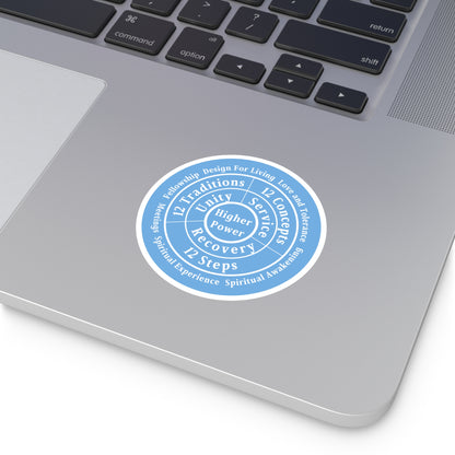 Haler Smith Vinyl Round Sticker - Higher Power 1 - Light Blue