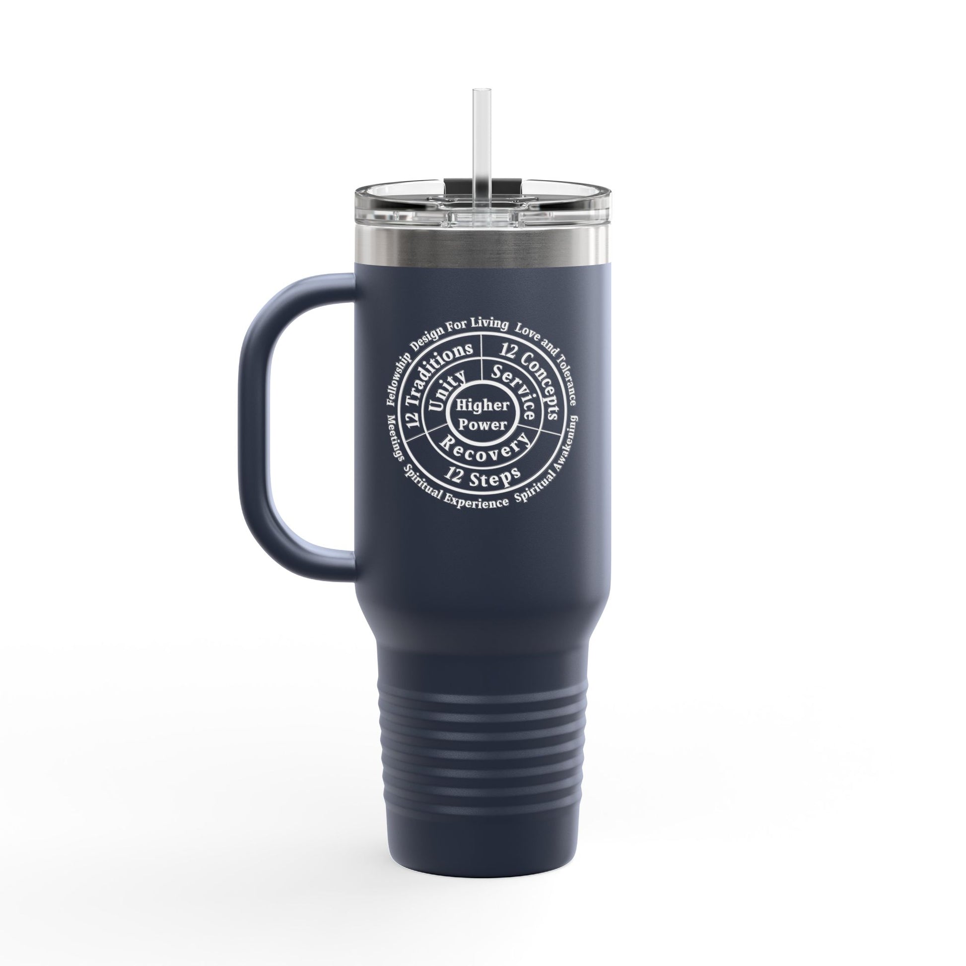 Haler Smith - Mug - Haler Smith Insulated Travel Mug with Straw 40 oz. - Higher Power 1 - White Letters