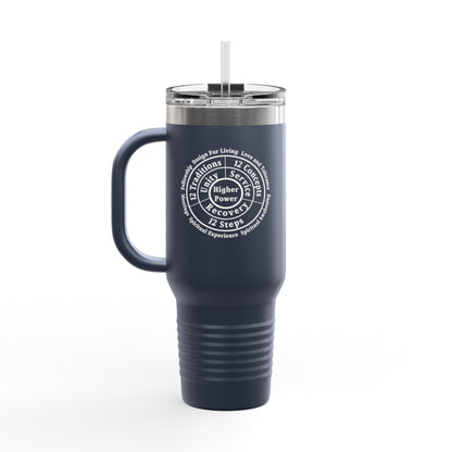 Haler Smith - Mug - Haler Smith Insulated Travel Mug with Straw 40 oz. - Higher Power 1 - White Letters