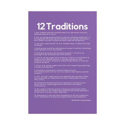 Haler Smith - Poster - Haler Smith Rolled Poster - 12 Traditions - Vertical Light Purple Matte Finish