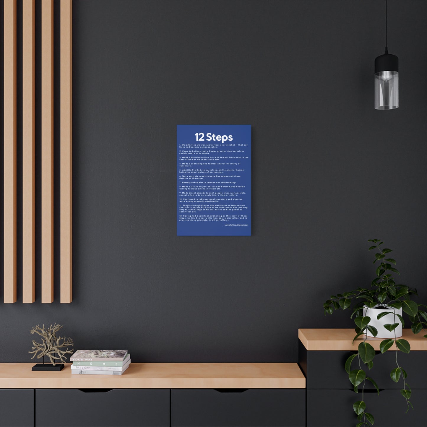 Haler Smith - Canvas - Haler Smith Matte Canvas - 12 Steps - Vertical Dark Blue Matte Finish